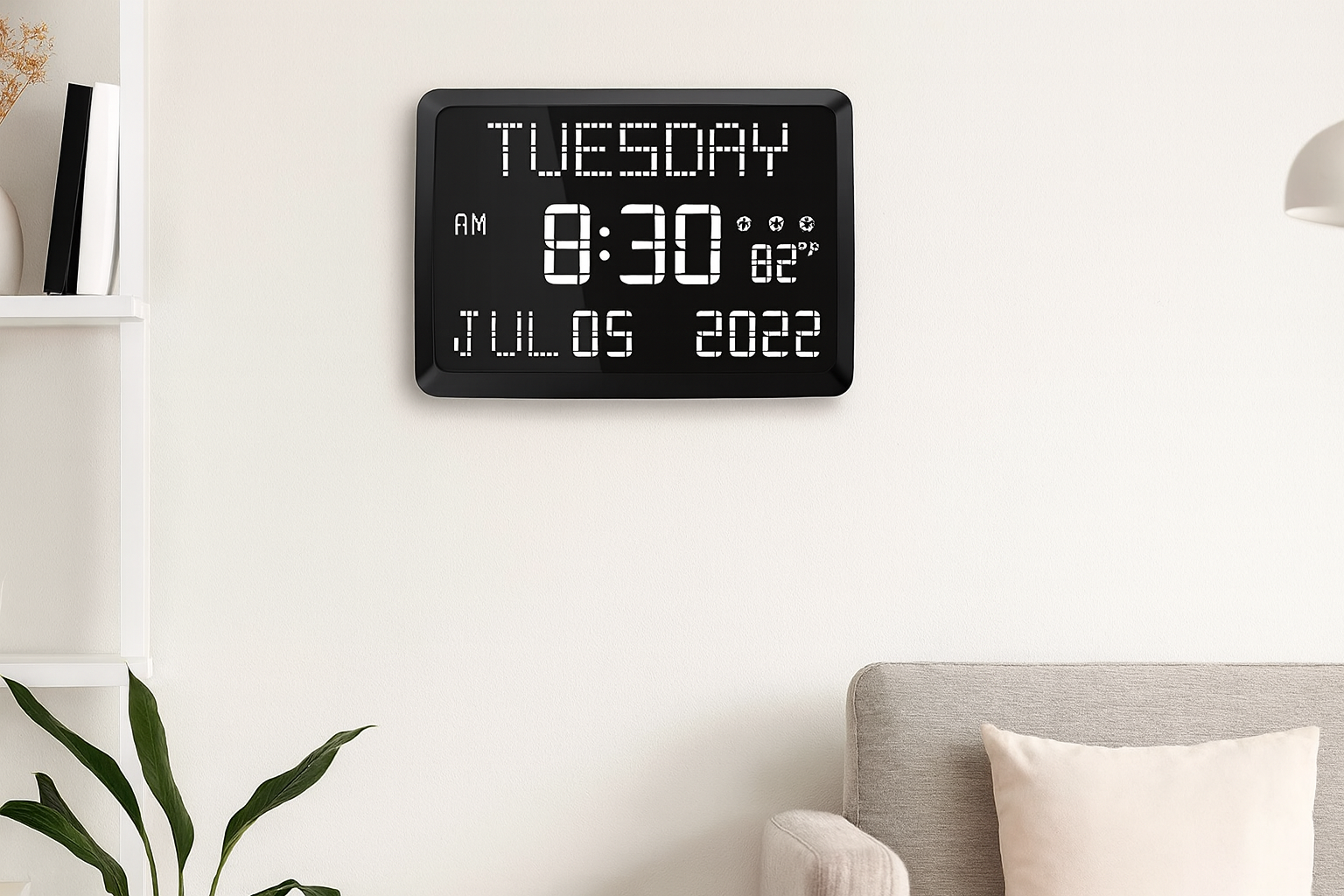 Digital Day Clock with Temperature