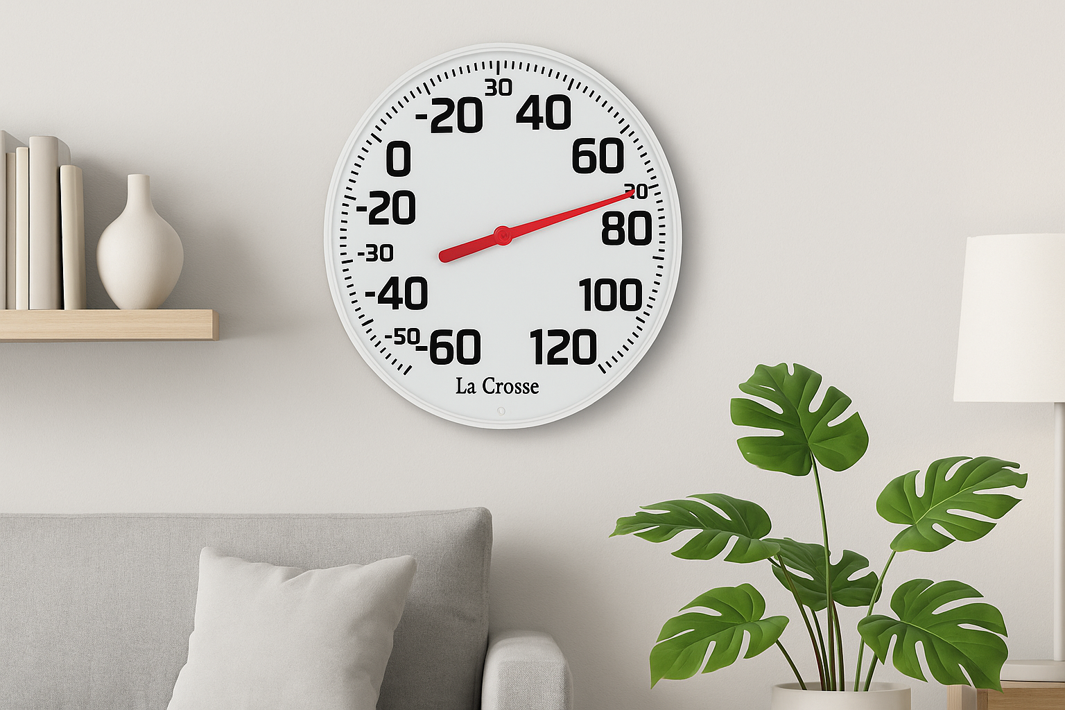 LaCrosse Round Thermometer Clock